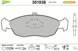 VALEO Sada brzdových platničiek kotúčovej brzdy VALEO 301038 (301038)