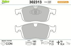 VALEO Sada brzdových platničiek kotúčovej brzdy VALEO 302313 (302313)
