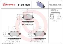 BREMBO Sada brzdových platničiek kotúčovej brzdy BREMBO P 59 090 (P 59 090)