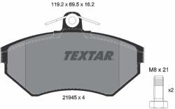 TEXTAR Sada brzdových platničiek kotúčovej brzdy TEXTAR 2194502 (2194502)