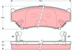 TRW Sada brzdových platničiek kotúčovej brzdy TRW GDB3182 (GDB3182)