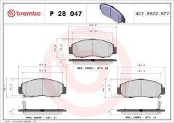 BREMBO Sada brzdových platničiek kotúčovej brzdy BREMBO P 28 047 (P 28 047)
