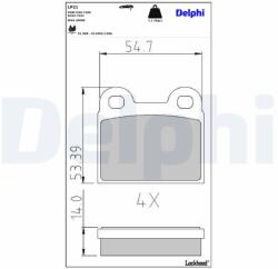 DELPHI Sada brzdových platničiek kotúčovej brzdy DELPHI LP21 (LP21)