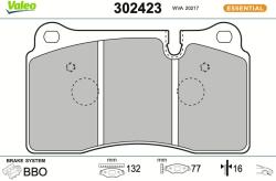 VALEO Sada brzdových platničiek kotúčovej brzdy VALEO 302423 (302423)
