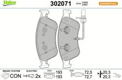 VALEO Sada brzdových platničiek kotúčovej brzdy VALEO 302071 (302071)