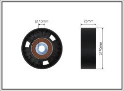 CAFFARO Vratná/vodiaca kladka rebrovaného klinového remeňa CAFFARO 281-26 SC (281-26 SC)