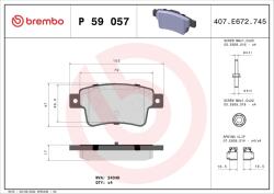 BREMBO Sada brzdových platničiek kotúčovej brzdy BREMBO P 59 057 (P 59 057)