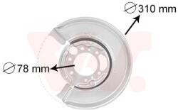 VAN WEZEL Ochranný plech proti rozstreku, Brzdový kotúč VAN WEZEL 3075373 (3075373)