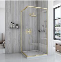 Rea Cabina de dus Rea City cu cadita neagra 80x80 cm auriu periat (KPL-K6447)