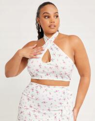 Nelly One crop top nyitott hát print virágok NG5 pjr S