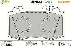 VALEO Sada brzdových platničiek kotúčovej brzdy VALEO 302044 (302044)