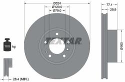 TEXTAR Brzdový kotúč TEXTAR 92058300 (92058300)