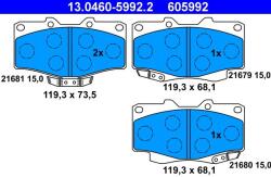ATE Sada brzdových platničiek kotúčovej brzdy ATE 13.0460-5992.2 (13.0460-5992.2)
