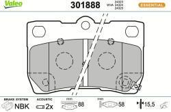 VALEO Sada brzdových platničiek kotúčovej brzdy VALEO 301888 (301888)