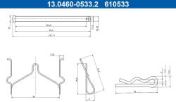 ATE Súprava príslušenstva, obloženie kotúčovej brzdy ATE 13.0460-0533.2 (13.0460-0533.2)