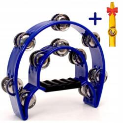 Kazoo Polska Tamburin kétsoros dupla kék sötétkék, 20 pár tányér kazoo (TA2G-01)