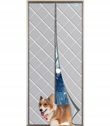  Függöny Hőszigetelt Ajtófüggöny Mágneses Szürke 110x220 CM (x)