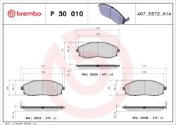 BREMBO Sada brzdových platničiek kotúčovej brzdy BREMBO P 30 010 (P 30 010)