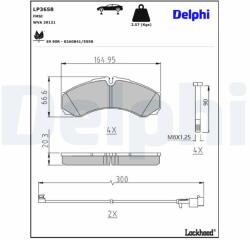 DELPHI Sada brzdových platničiek kotúčovej brzdy DELPHI LP3658 (LP3658)