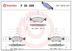 BREMBO Sada brzdových platničiek kotúčovej brzdy BREMBO P 30 009 (P 30 009)