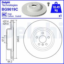 DELPHI Brzdový kotúč DELPHI BG9619C (BG9619C)