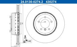 ATE Brzdový kotúč ATE 24.0130-0274.2 (24.0130-0274.2)