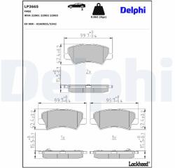 DELPHI Sada brzdových platničiek kotúčovej brzdy DELPHI LP3665 (LP3665)