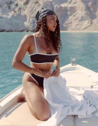  4th & Reckless fekete bikini felső vállpántos kontrasztos NH8 bnu S