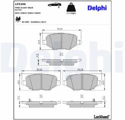 DELPHI Sada brzdových platničiek kotúčovej brzdy DELPHI LP3296 (LP3296)