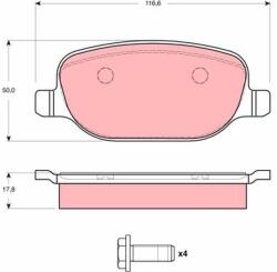 TRW Sada brzdových platničiek kotúčovej brzdy TRW GDB1490 (GDB1490)