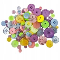 Loveart Dekoratív műanyag gombok kb. 120db Loveart pasztell dekorációs színek (LVGU-01)