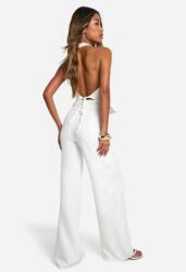 Boohoo Elegáns Fehér Magas Szárú Nadrág Zip B18 cbc XL