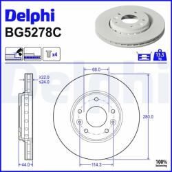 DELPHI Brzdový kotúč DELPHI BG5278C (BG5278C)