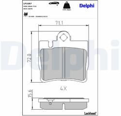 DELPHI Klocki Ham. Mercedes S W220 99- Tyl (lp1697)