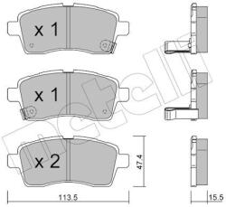 METELLI Sada brzdových platničiek kotúčovej brzdy METELLI 22-1162-0 (22-1162-0)