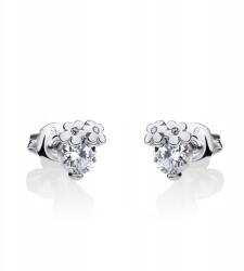 Infinity Ezüst fülbevaló cirkónia virágokkal kapocs stift