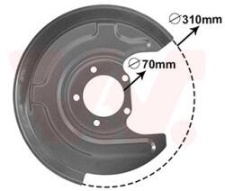 VAN WEZEL Ochranný plech proti rozstreku, Brzdový kotúč VAN WEZEL 0315374 (0315374)