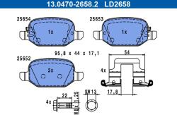 ATE Sada brzdových platničiek kotúčovej brzdy ATE 13.0470-2658.2 (13.0470-2658.2)