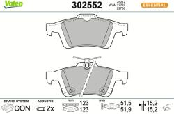 VALEO Sada brzdových platničiek kotúčovej brzdy VALEO 302552 (302552)