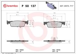 BREMBO Sada brzdových platničiek kotúčovej brzdy BREMBO P 50 137 (P 50 137)