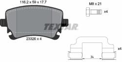 TEXTAR Sada brzdových platničiek kotúčovej brzdy TEXTAR 2332607 (2332607)