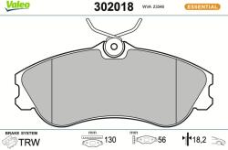 VALEO Sada brzdových platničiek kotúčovej brzdy VALEO 302018 (302018)