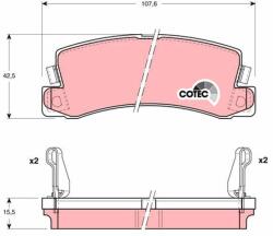 TRW Sada brzdových platničiek kotúčovej brzdy TRW GDB1168 (GDB1168)