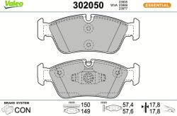 VALEO Sada brzdových platničiek kotúčovej brzdy VALEO 302050 (302050)