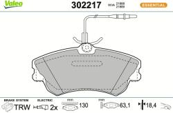 VALEO Sada brzdových platničiek kotúčovej brzdy VALEO 302217 (302217)