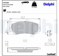 DELPHI Sada brzdových platničiek kotúčovej brzdy DELPHI LP3269 (LP3269)