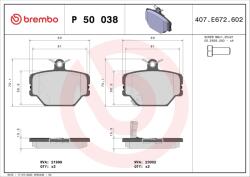 BREMBO Sada brzdových platničiek kotúčovej brzdy BREMBO P 50 038 (P 50 038)