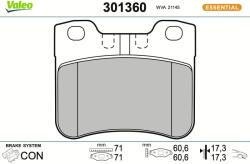 VALEO Sada brzdových platničiek kotúčovej brzdy VALEO 301360 (301360)