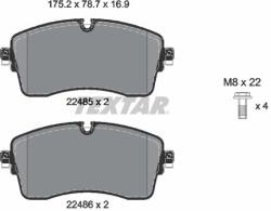 TEXTAR Sada brzdových platničiek kotúčovej brzdy TEXTAR 2248501 (2248501)