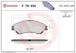 BREMBO Sada brzdových platničiek kotúčovej brzdy BREMBO P 79 032 (P 79 032)